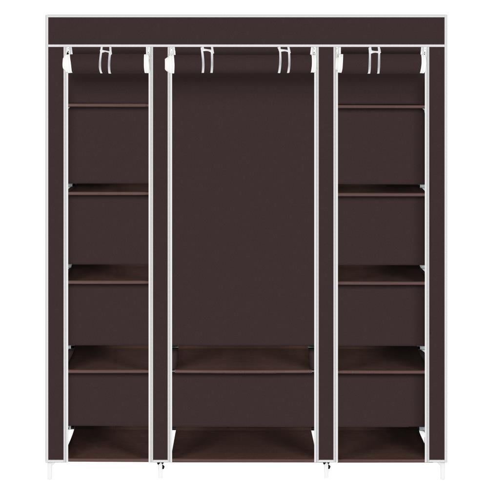 Ktaxon Portable Closet, Non-Woven Fabric Wardrobe Clothes Rack Storage  Organizer w/Double Rod, Brown - Walmart.com