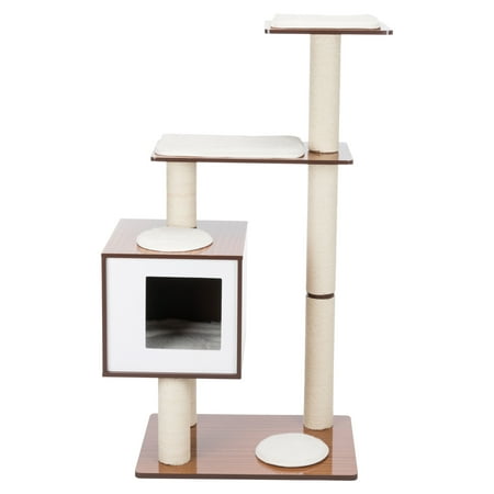 UPC: 4011905445625 | TRIXIE Avoca Wooden & Sisal 3-Level 48 Cat Tree with Scratching Posts & Condo Brown-White