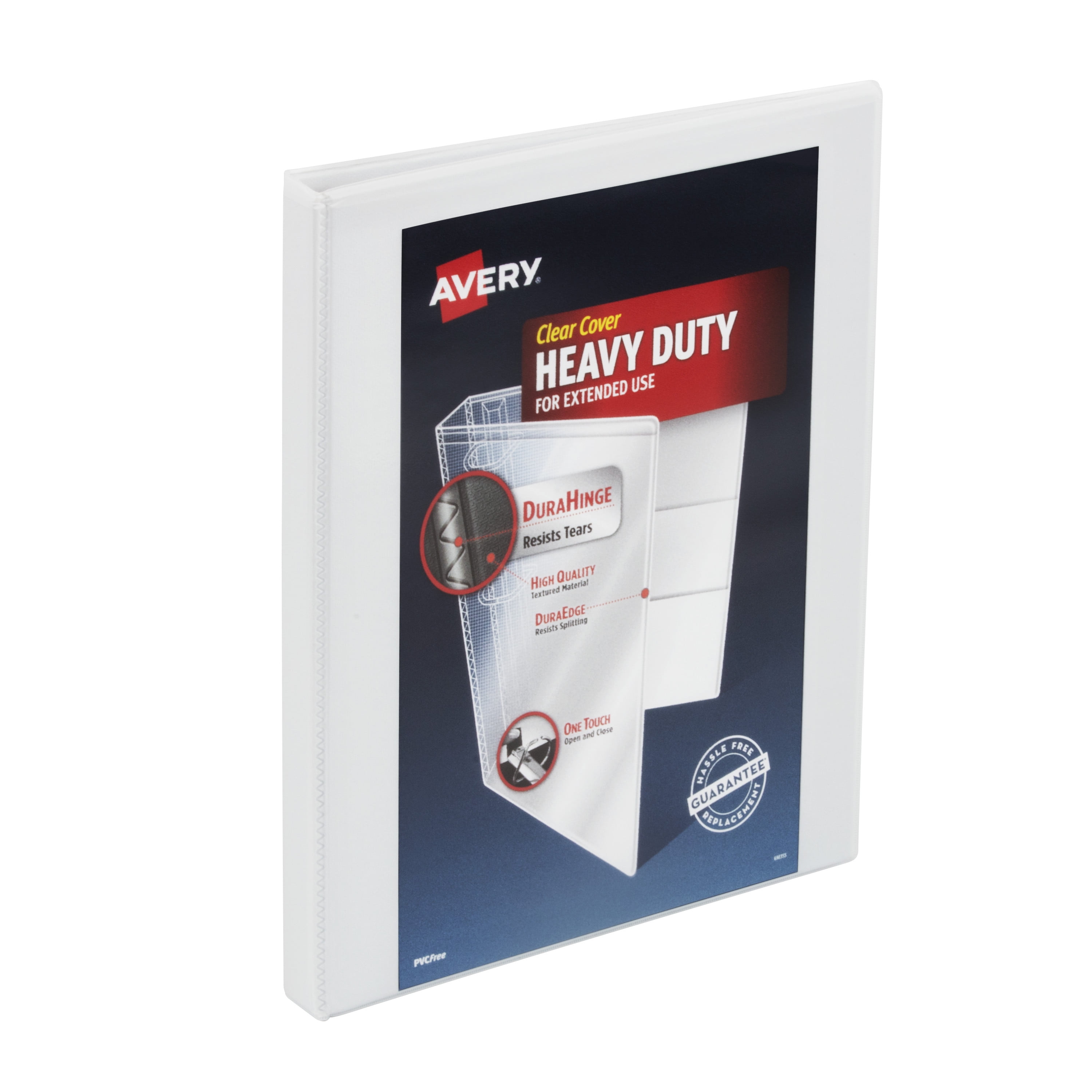 Avery Heavy-Duty View 3 Ring Binders, 0.5' One Touch Slant Rings, 1 White Binders (79767)