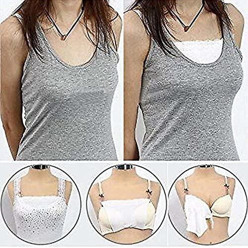 Junmo Cami Secret Cleavage Cover Up For Women-ladyshy Lace Camisole Clip-on  Mock Snappy Bra Insert Overlay Modesty Panel Vest BlackCami Secret Cleavage  Cover Up For Women-ladyshy Lace Camisol 