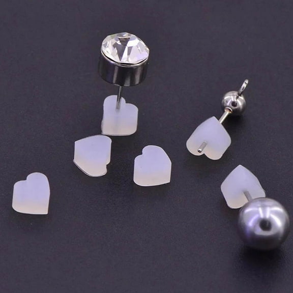 EXHUMKY Secure Earring Backs Simple 100Pcs 0.2x0.1in For Women