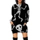 thumbnail image 1 of Vestido con capucha, sudadera con estampado colorido, cuello en V, jersey informal con bolsillos y patrón Negro blanco XXXL, 1 of 4
