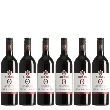 Giesen Non-Alcoholic Premium Merlot Cabernet Franc Red Blend - Premium Dealcoholized Red Wine from New Zealand | 6 PACK