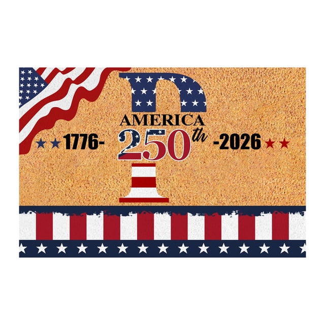 SIfdSeng Custom Last Name Doormat for 4th of July Patriotic Front Door Welcome Mat with and Design
