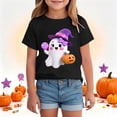 thumbnail image 2 of Kids Halloween Shirts Boys Girls Pumpkin Tops Short Sleeve Shirt Trendy Casual Tee Comfortable Base Layer Outwear, 2 of 8