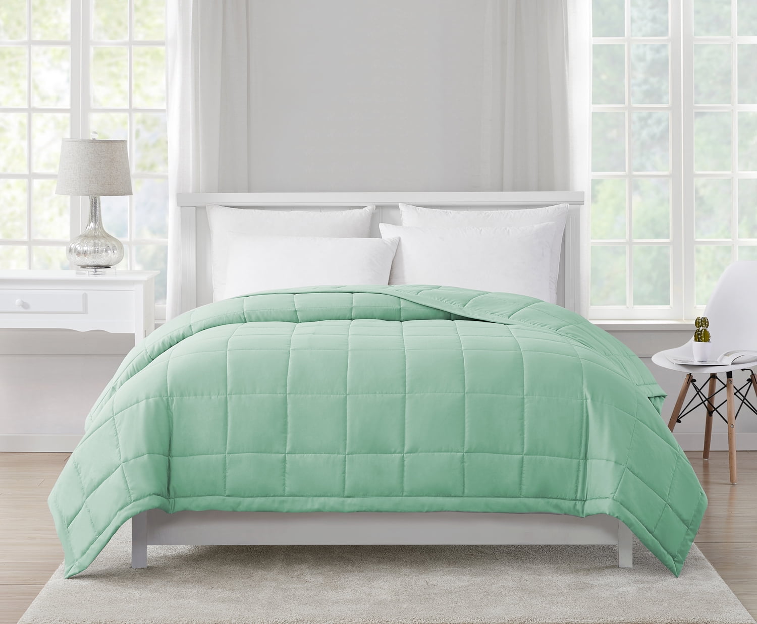 Mainstays Green Polyester Bed Blanket, Twin