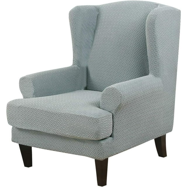 Wing Back Chair Covers with Arms Piece Slipcovers for Armchair Washable Stretch Print Pattern Wingback Chair Cover Furniture Protector Geometry