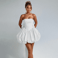 thumbnail image 5 of EASYBRAUS Women Strapless Bow Backless Mini Dress Sexy Summer A Line Party Dress, 5 of 6