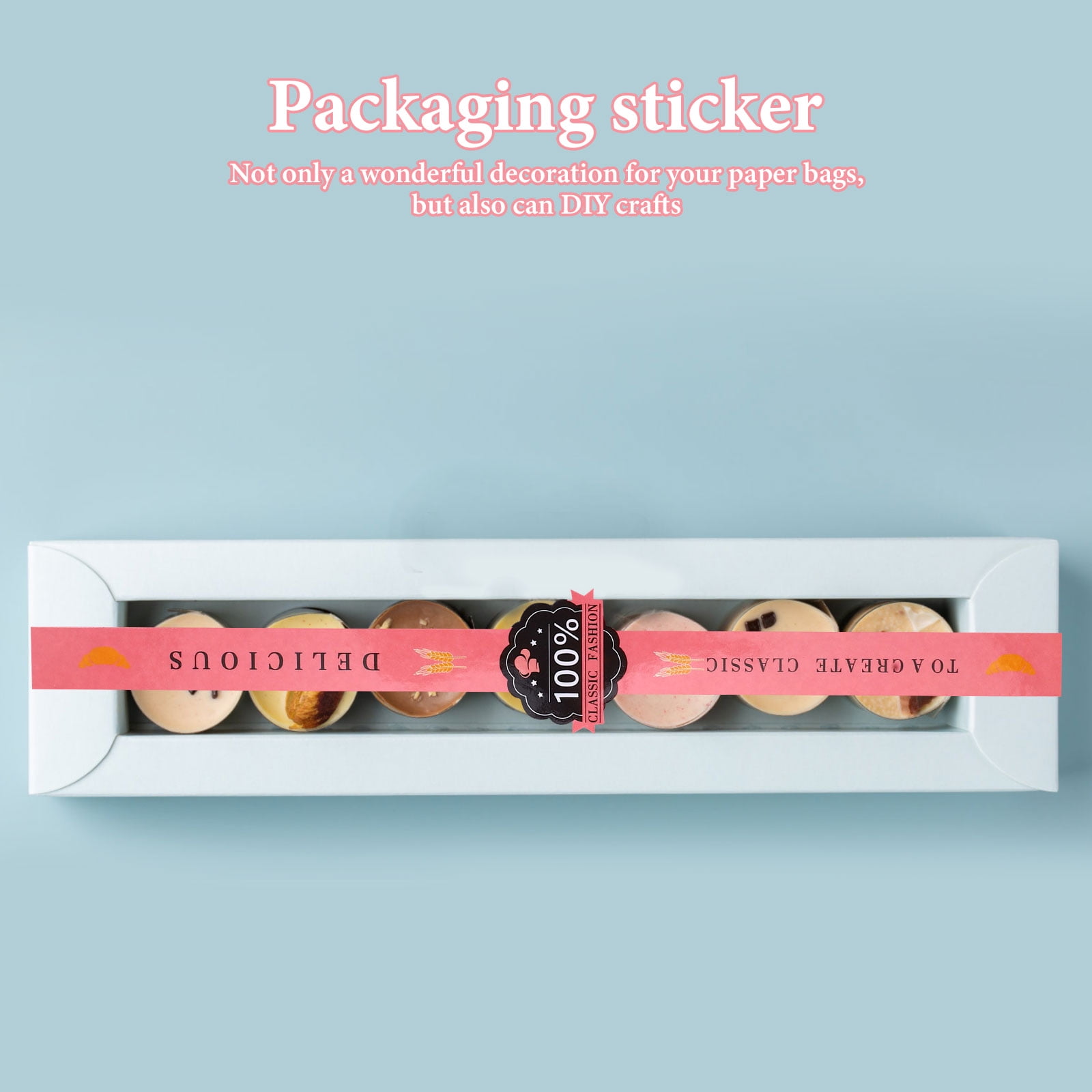 WEUVEB Baking Stickers for Decoration and Sealing, Easy-to-Use Labels Perfect for Kitchen, Party Supplies, Wrapping and More