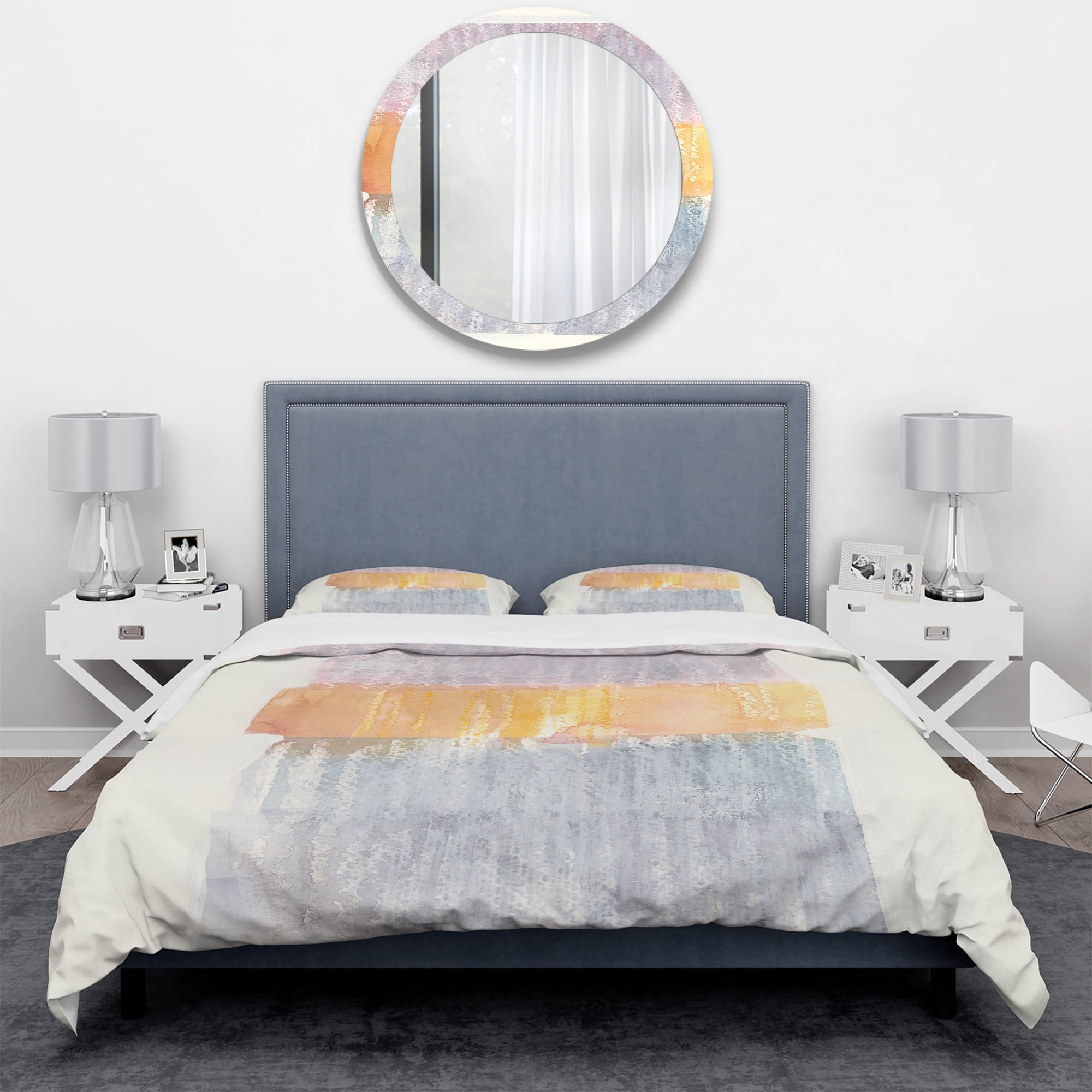 Designart 'Modern Abstract Drive' Geometric Duvet Cover Set