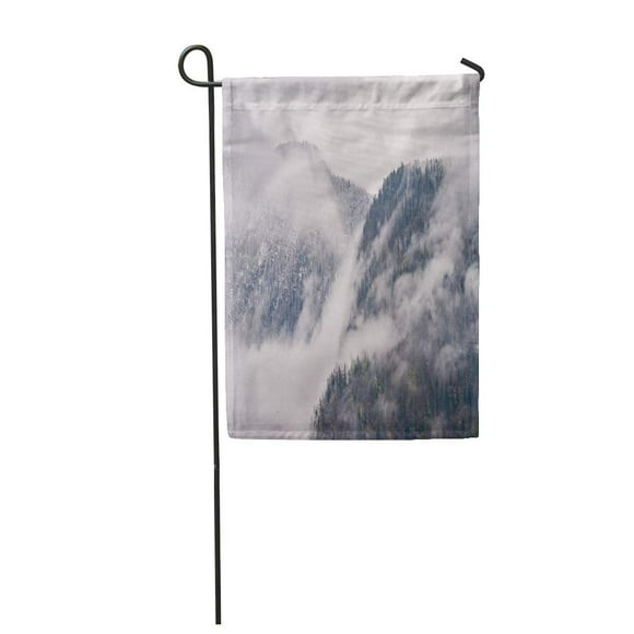 POGLIP Clouds Misty Ridge Austria Forest Landscape Morning Garden Flag Decorative Flag House Banner 28x40 inch