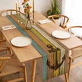 thumbnail image 3 of Table Runner 72 Inches Long for Kitchen Dining, Nautical Anchor Dresser Scarf Farmhouse, Dining Table Decorations for Wedding/Parties, Farmhouse Vintage Old Wooden Grain 13 x 72 In, 3 of 8