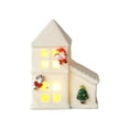 thumbnail image 1 of Lighted Ceramic Christmas Village House Decor, White Miniature Snowy House with LED Lights, Remote-Control Holiday Decoration for Mantel Tabletop Display,B,1pcs,Christmas, 1 of 8