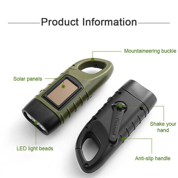 Lampe Torche LED Solaire Et USB, Super Bright Pour Camping Et Randonnée