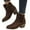 Brown, variant on POROPL Ankle Boots for Women Chunky Side Zip Up Lace Up Buckle Retro Shoes,Boots for Saving Size 5.5