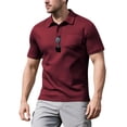 thumbnail image 3 of LTTVQM Men's Polo Shirts Short Sleeve 2026 Summer Loose Fit Casual Work Golf Shirts Lightweight Collared T-Shirts with Pocket Wine M, 3 of 6