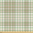 thumbnail image 2 of Ambesonne Plaid Fabric by the Yard Upholstery, Neutral Tartan Ornament Motif, 2 Yards, Warm Taupe Blush White, 2 of 5