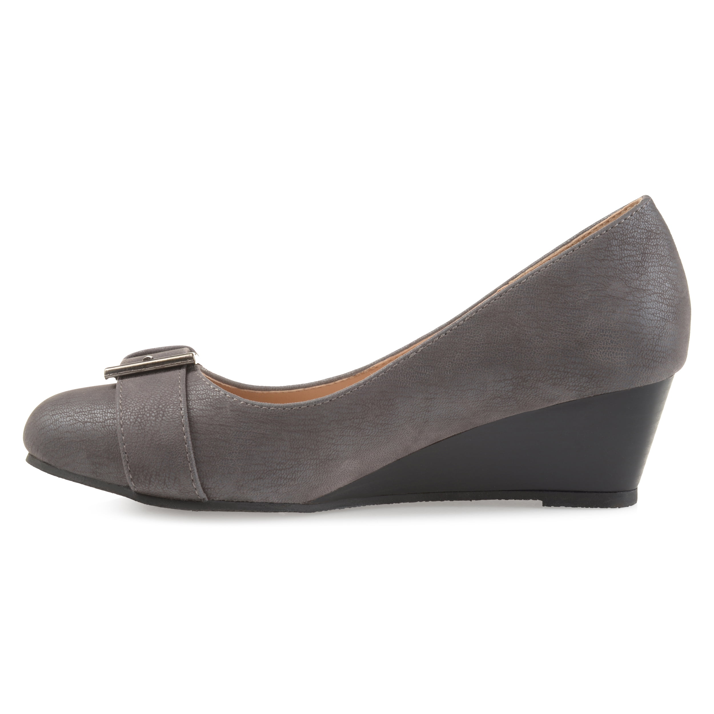 Journee Womens Graysn Comfort Insole Slip On Round Toe Wedge, Widths Available
