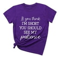 thumbnail image 2 of DondPO Tshirts Shirts for Women Short Sleeve Shirts Short Tops Casual Womens Solid Sleeve Color Print Women's T-Shirts Womens Tops Graphic Tees Purple L, 2 of 4