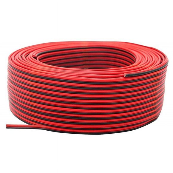 2 Broches 100M 22AWG 12V/24V Rallonge 2 Fils Cuivre Étamé LED Cordon d'Alimentation de la Barre Lumineuse