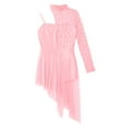 thumbnail image 6 of Haitryli Kids Girls One Shoulder Ballet Dance Leotard Lyrical Dress Modern Contemporary Ballroom Dress Pink 6, 6 of 7