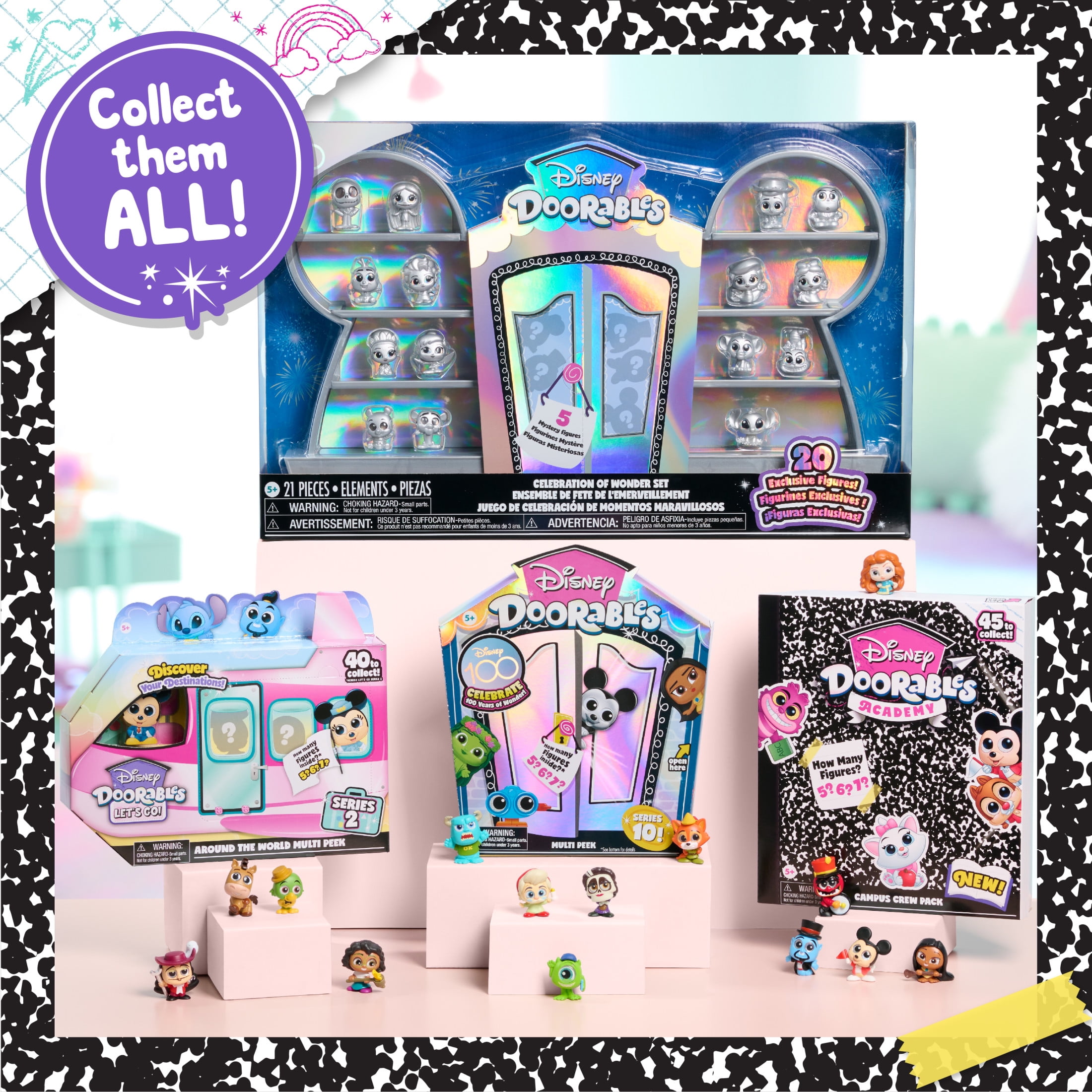Disney Doorables NEW Academy Campus Crew Figure Pack, Collectible Blind Bag Figures, Styles May Vary, Kids Toys for Ages 5 up