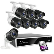 Loocam 8-Channel HD-TVI 1080P H.265+ Video Security DVR Surveillance Camera Kit and 8 PCS 2.0MP Indoor /Outdoor IR Weatherproof Camera 150FT Night Vision with IR Cut (2TB HDD)