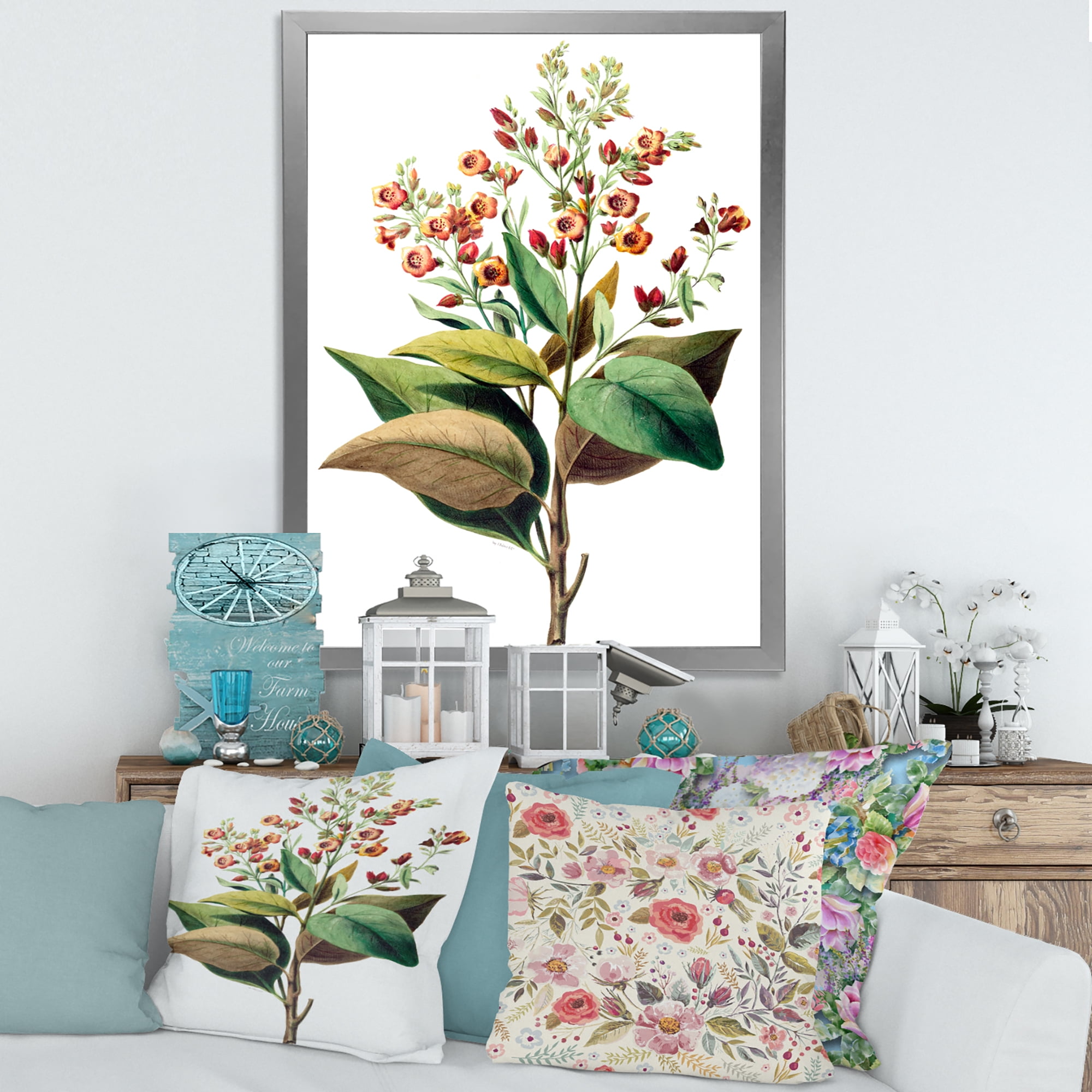 Designart 'American Vintage Flowers II' Traditional Framed Art Print