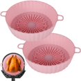thumbnail image 3 of 2Pcs Air Fryer Silicone Pot avec Poignée Réutilisable Air Fryer Doublure Résistant à la Chaleur Air Fryer Silicone Panier 7,48 Pouces, 3 of 11