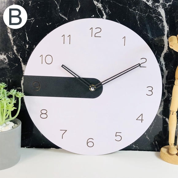 Reloj de pared circular, sin tictac, sin marco, por batería, digital silencioso, moderno reloj de de para decoración de negro BLESIY reloj de pared silencioso