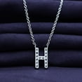 thumbnail image 6 of 18K White Gold Plated Initial Necklace | Moissanite Diamond Alphabet Necklace | Dainty Necklaces for Her | Letter "H" Pendant Necklace |18" + 2" Adjustable Chain, 6 of 6