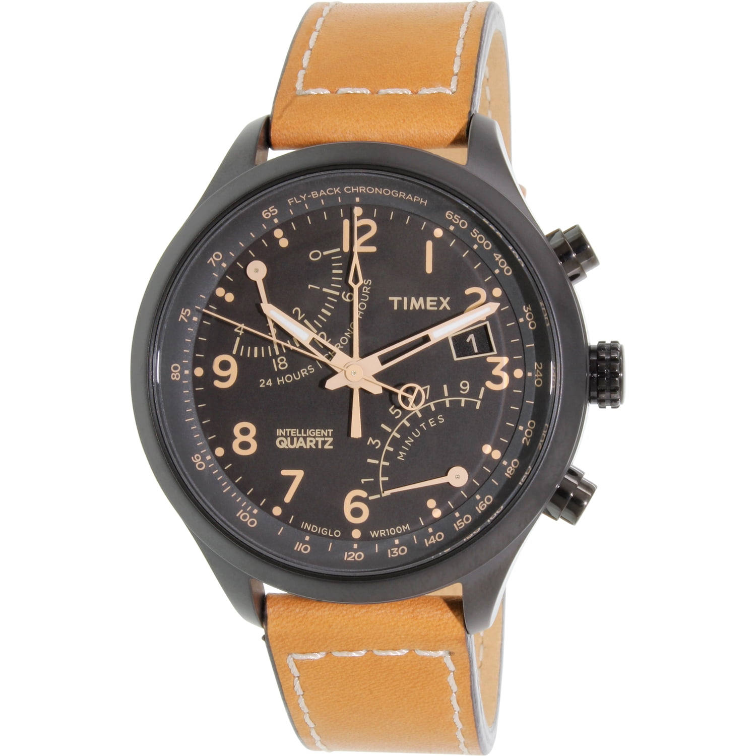Timex Men's IQ T2N700 Brown Calf Skin Quartz Fashion Watch by Timex