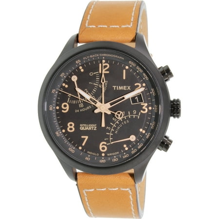 Timex Men's IQ T2N700 Brown Calf Skin Quartz Fashion Watch
