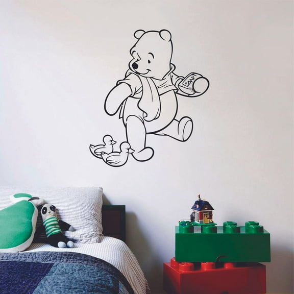 Winnie The Pooh Bath Time Rubber Duck Children Cartoon Wall Sticker Art Decal for Girls Boys Room Bedroom Nursery Kindergarten House Fun Home Decor Stickers Wall Art Vinyl Decoration Size (40x35 inch)