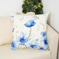 thumbnail image 3 of Floral Throw Pillow Covers 18x18 Set of 2 Spring Summer Outdoor Decor Pillow Cases for Home Couch Decorations Blue, 3 of 6