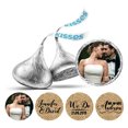 thumbnail image 1 of Darling Souvenir Custom Photo Wedding Stickers Candy Chocolate Labels 190 Pcs-Brown, 1 of 2