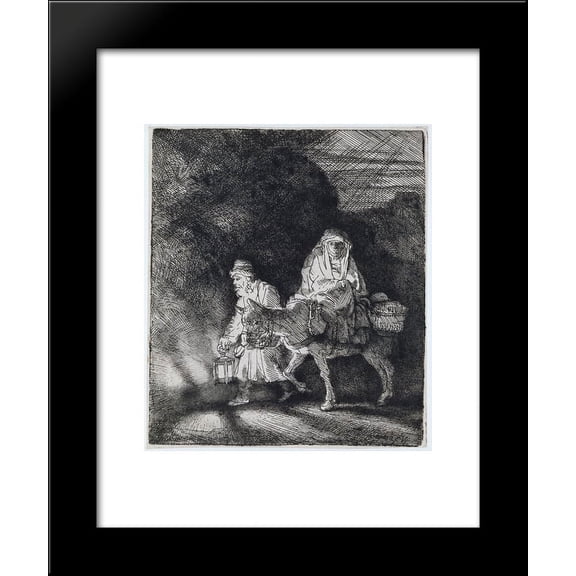 The flight into Egypt a night piece 20x24 Framed Art Print by Rembrandt