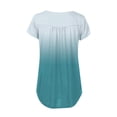 thumbnail image 5 of Summer Savings Clearance Sevevn Women Fashion V- Neck Gradient Printed Tunic Tops Buttons Short Sleeve T-shirt Plain t-shirts for Women Savings Up to 30% Off Great Gifts for Less, 5 of 6