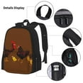 thumbnail image 3 of Pofeuu Chicken Farm Animal Print Backpack Travel Backpacks With Lunch Bag Pencil Bag Set 3 pcs Set Cartoon Backpack, 3 of 7