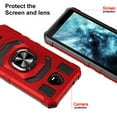 thumbnail image 4 of For Boost SCHOK Volt SV55 Case Shockproof Ring Stand Built In Megnat Phone Cover With Free Tempered Glass Screen Protector - Red, 4 of 5