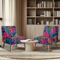 thumbnail image 4 of HELLHERO Tropical Flowers Black Stain Protection Elastic Bottom Accent Chair Cover Decorations Armless Accent Chair Cover for Armless Chair, 4 of 8