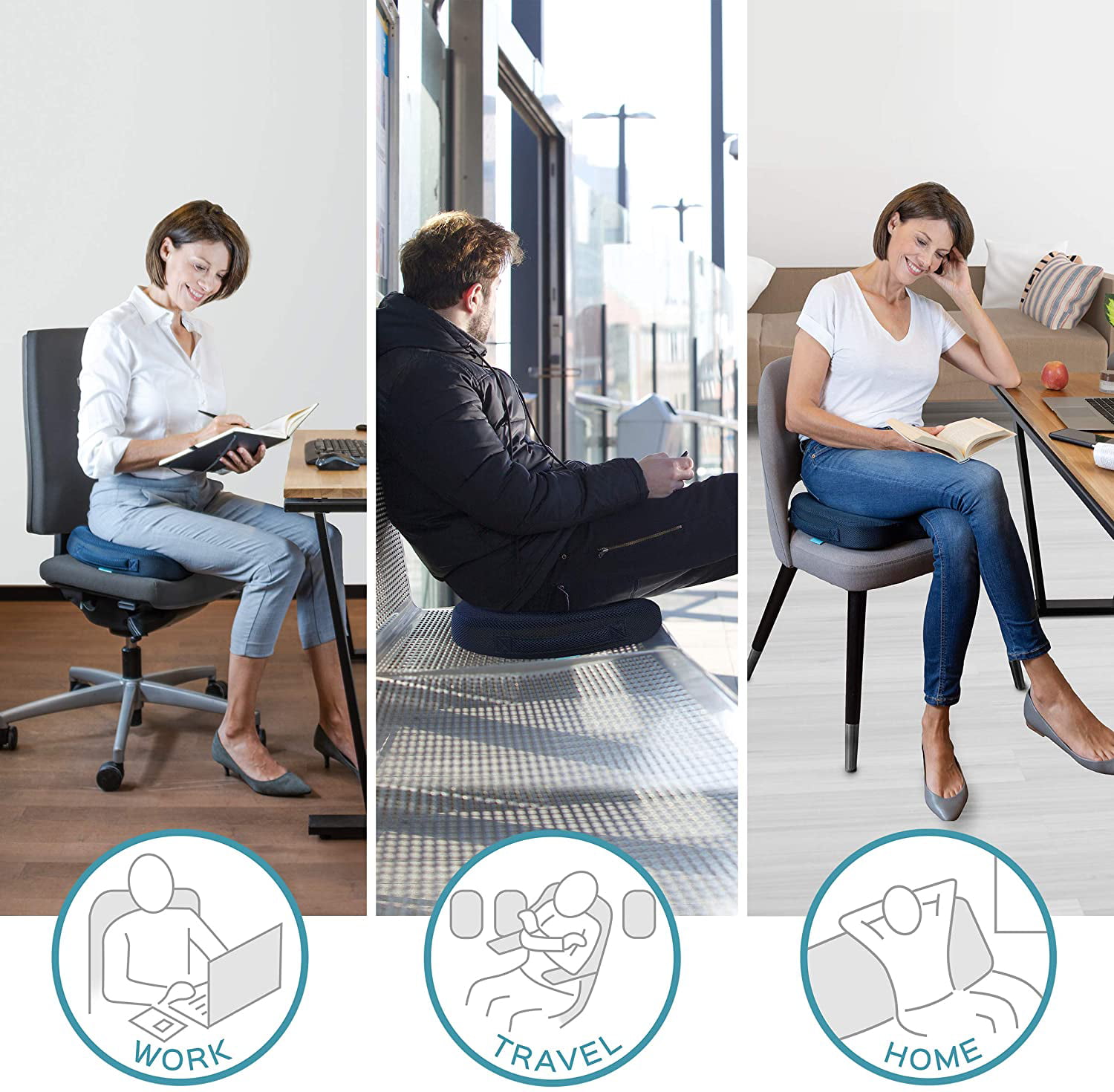 LiBa Seat Cushion 5” Memory Foam Supported Comfortable Durable