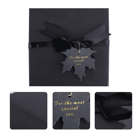 MLINS 1Pc Black Storage Box Gift Perfume Packing Box Party Favor Box with Ribbon