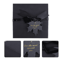 MLINS 1Pc Black Storage Box Gift Perfume Packing Box Party Favor Box with Ribbon