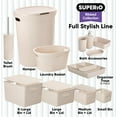 thumbnail image 3 of Eco-Friendly Decorative Plastic Open Home Storage Bins Organizer Baskets, Large (1 Pack) Container Boxes for Organizing Closet Shelves Drawer Shelf - Ribbed Collection 15 Liter/16 Quart, 3 of 8