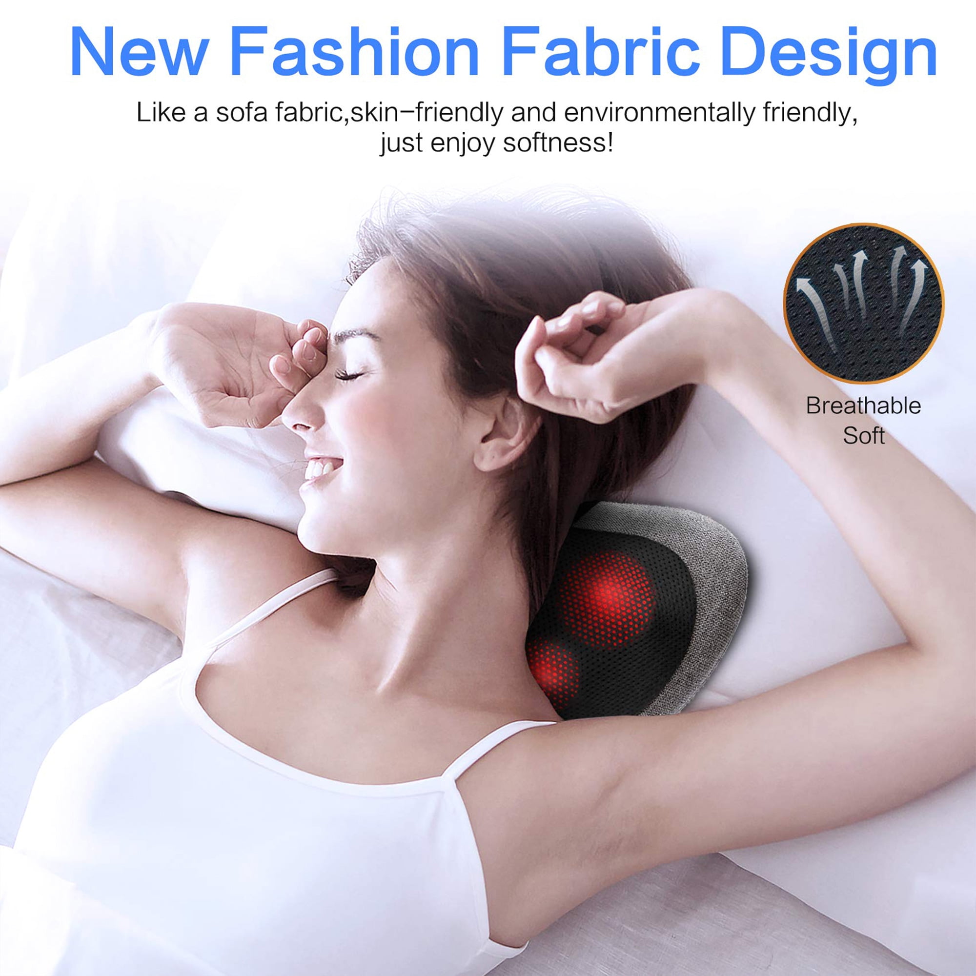 Ikristin Shiatsu Back and Neck Massager Ikristin Tissue Kneading Massage Pillow with Heat