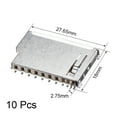thumbnail image 2 of Conector de socket de tarjeta de memoria SD de cuerpo corto de 11 pines para montaje en PCB 10 piezas, 2 of 4
