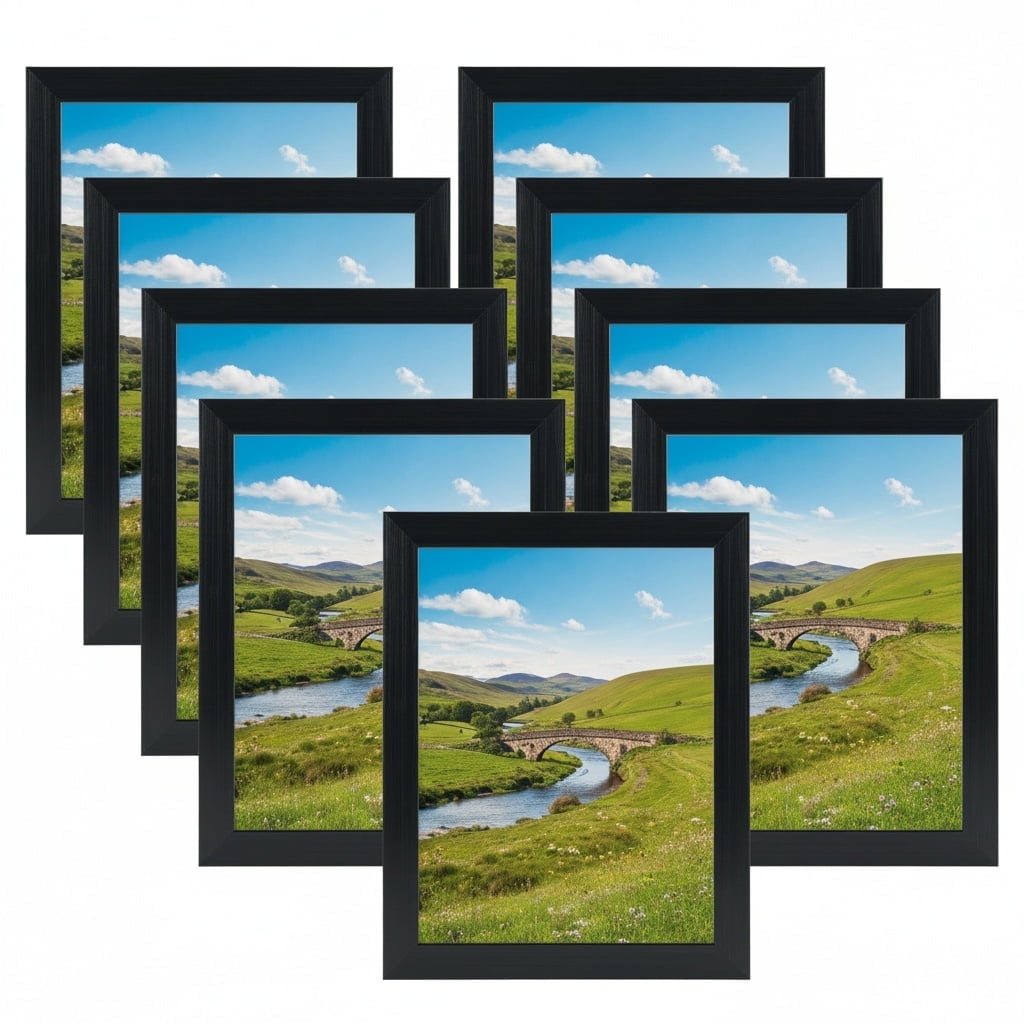 9-Pack Classic 6x8 Picture Frames for Wall or Tabletop