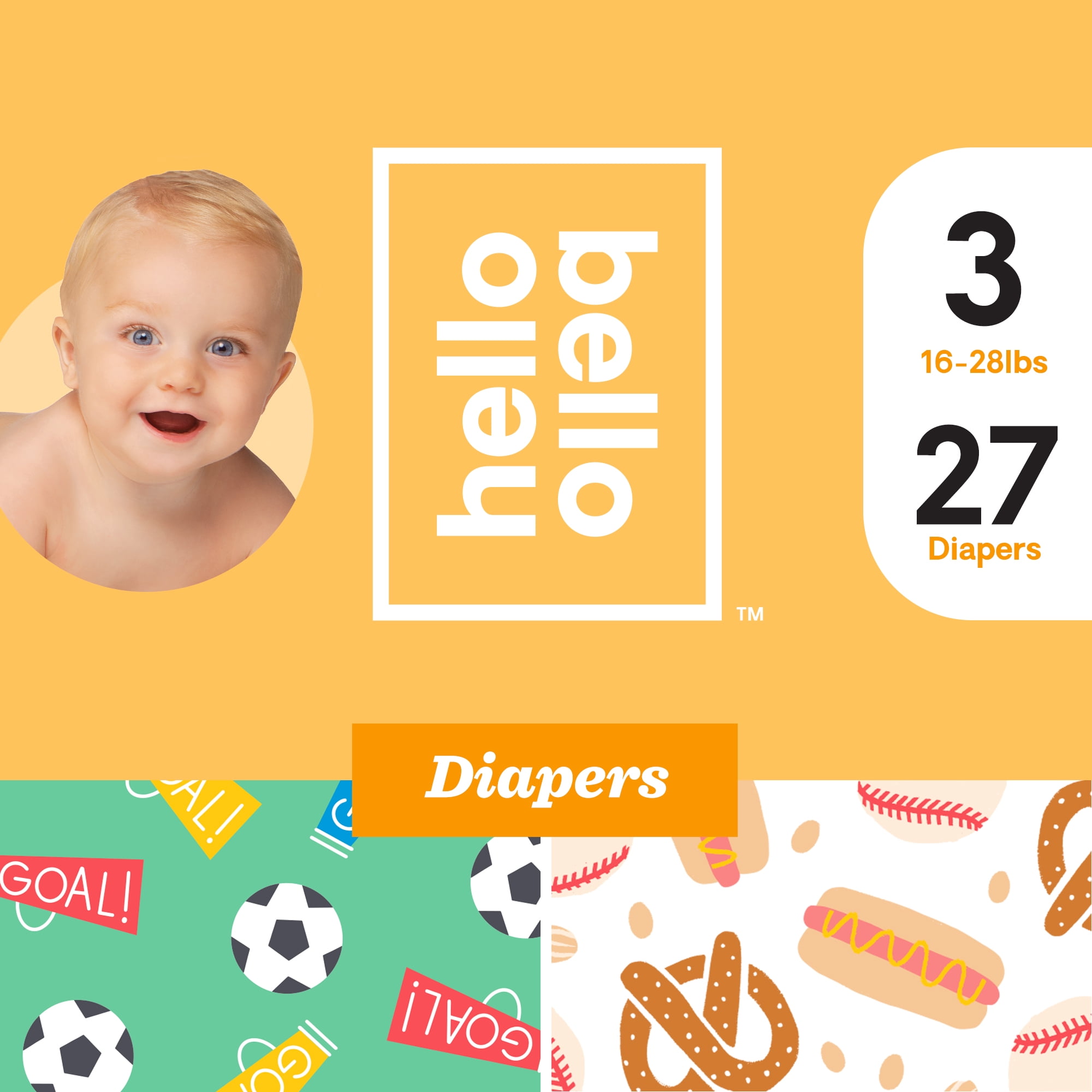 5 Packs of 35 Hello Bello Baby Diapers Super Absorbent & Hypoallergenic Baby Diapers Teachers Pet Pattern 175 Count Size Newborn 