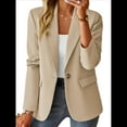 thumbnail image 1 of Blazer Informal de Otoño para Mujer, Ligero, con Forro Completo, Cuello de Solapa con Botones, Ajustado, Moderno y con Bolsillo Albaricoque M, 1 of 9